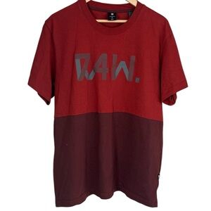 G Star raw shirt Two Tone Red Graphic Tee cotton colorblock xl